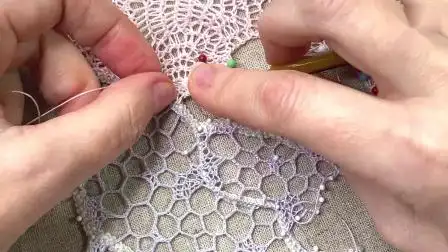 小荷的编织花园爱尔兰钩针旗袍《花开》三十课:连网(3)