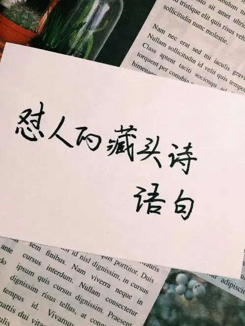 怼人的藏头诗语句