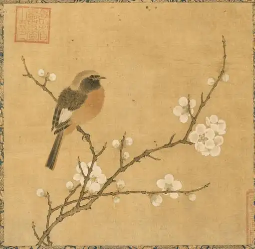 0258_宋小品高清图jpg格式手机版宋佚名桃枝栖雀图页34x35克利夫兰