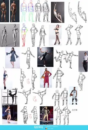 古风插画之利用几何体剖析人体透视