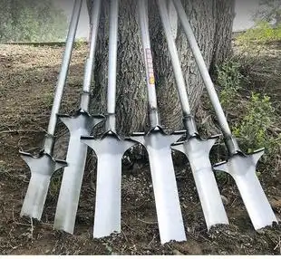 平头重型加长挖树铲子起苗挖树根铁锹开沟深沟带柄工具户外山药