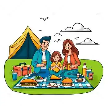 一家人春季春游聚餐