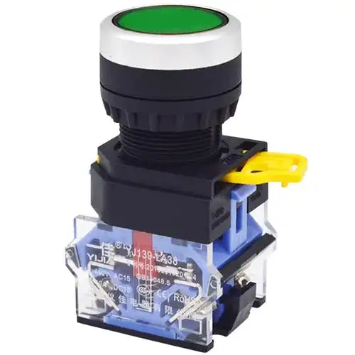 一佳电源自锁带灯按钮开关la3811dnzs自复红绿黄22mm220v24v12v