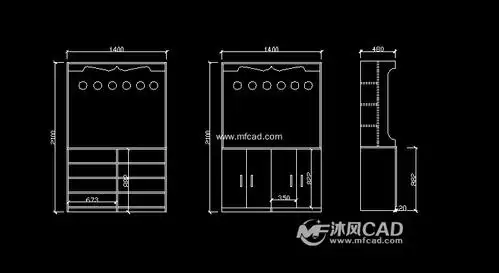 一款经典的入门鞋柜设计图 - cad欧式家装图纸下载,免费欧式家装cad