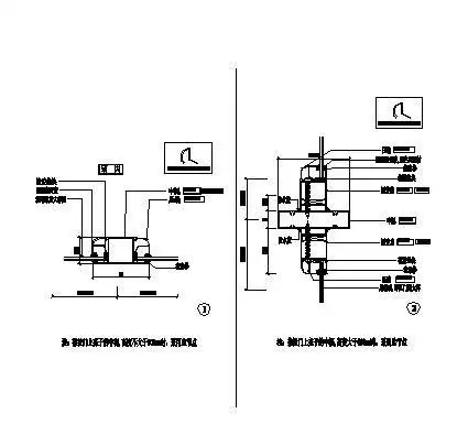 推拉门cad节点图