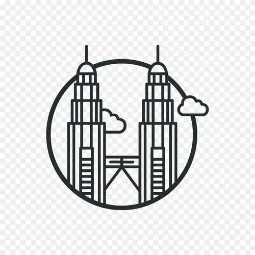 双子塔电脑图标剪贴画