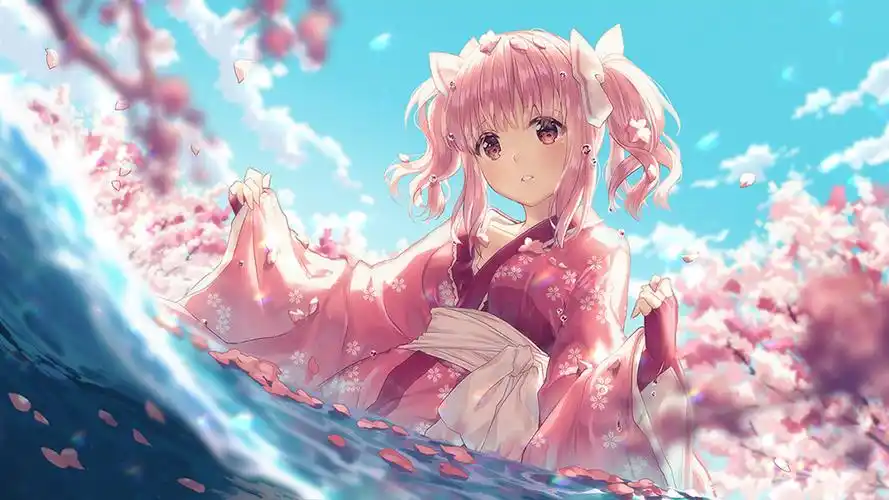 唯美二次元美女插画桌面壁纸