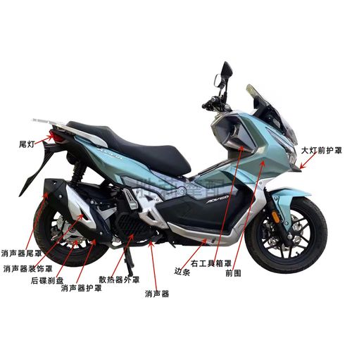 大阳摩托车配件大阳adv150t-36前围侧板边条大灯全车外壳轮胎钢圈