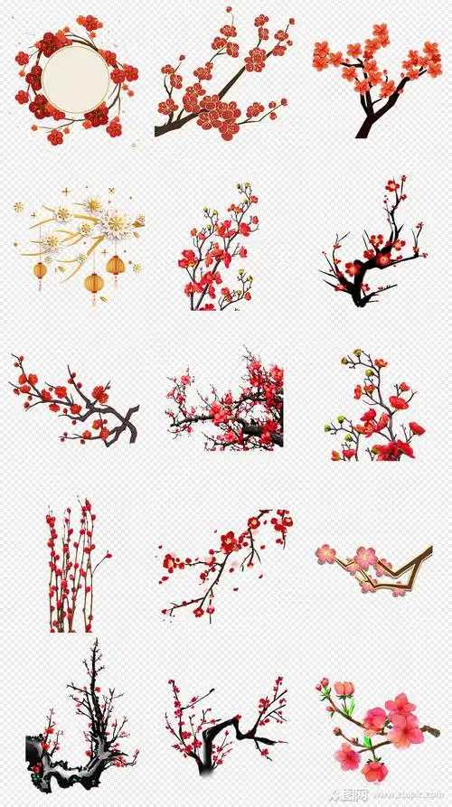 中国风梅花古典梅花png免抠素材模板下载-编号905985-众图网
