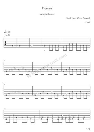 吉他谱:promise
