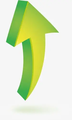 变形箭头手绘绿色箭头矢量贴标