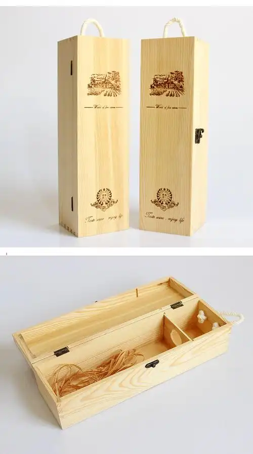 红酒包装盒礼盒实木双支单支装定制葡萄酒木箱子通用红酒木盒抖音款 k