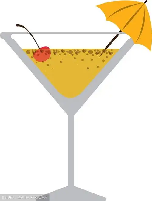 剪影彩色鸡尾酒杯饮