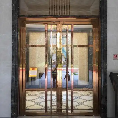 夏工厂定制酒店不锈钢边框钢化玻璃门住宅小区楼宇单元入户大堂大