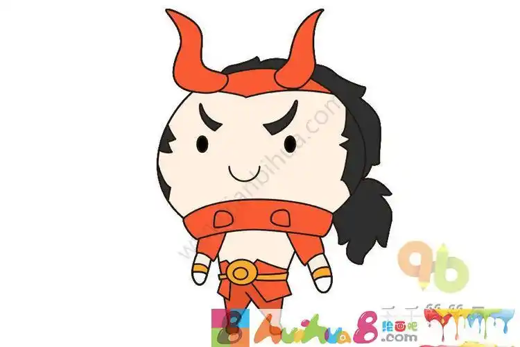 廉颇卡通版简笔画