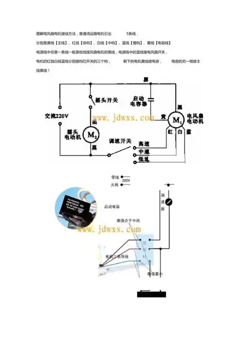 图解电风扇电机接线方法红运扇接线图