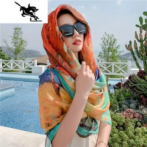 newlake丝巾夏季薄款女韩版大纱巾丝巾百搭大披肩沙滩巾方巾夏天轻薄