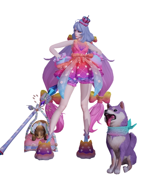 大乔猫狗日记星元皮肤投稿白色连衣裙很唯美炫彩设计很亮眼