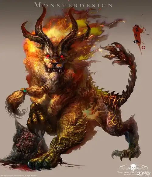 4个怪兽图火焰兽原画双蛇头怪兽暗黑血统2 - 怪兽相信喜欢尤娜的朋友