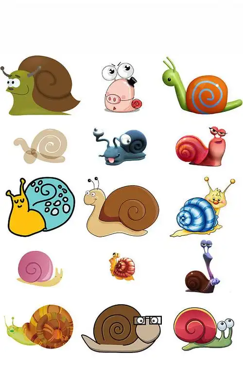 卡通蜗牛爬行中蜗牛爬行动物图片