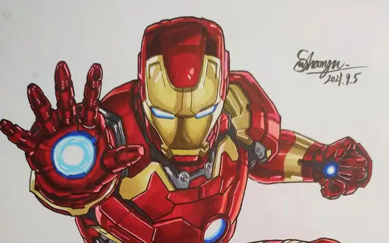 马克笔手绘:钢铁侠