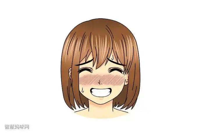 画短发女孩漫画尴尬表情的画法