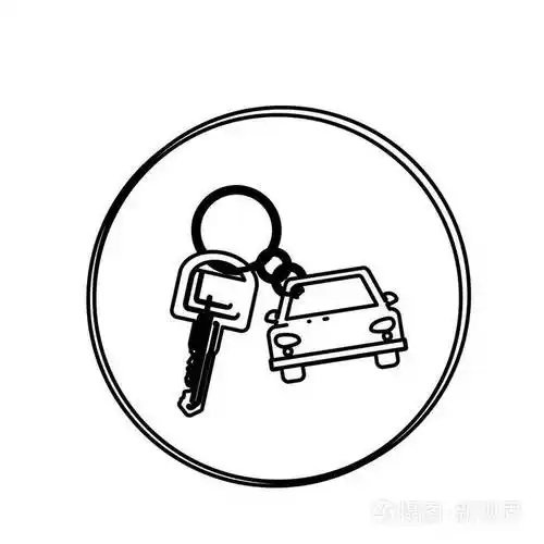 剪影圆形盖车钥匙串图标插画-正版商用图片0ge126-摄图新视界