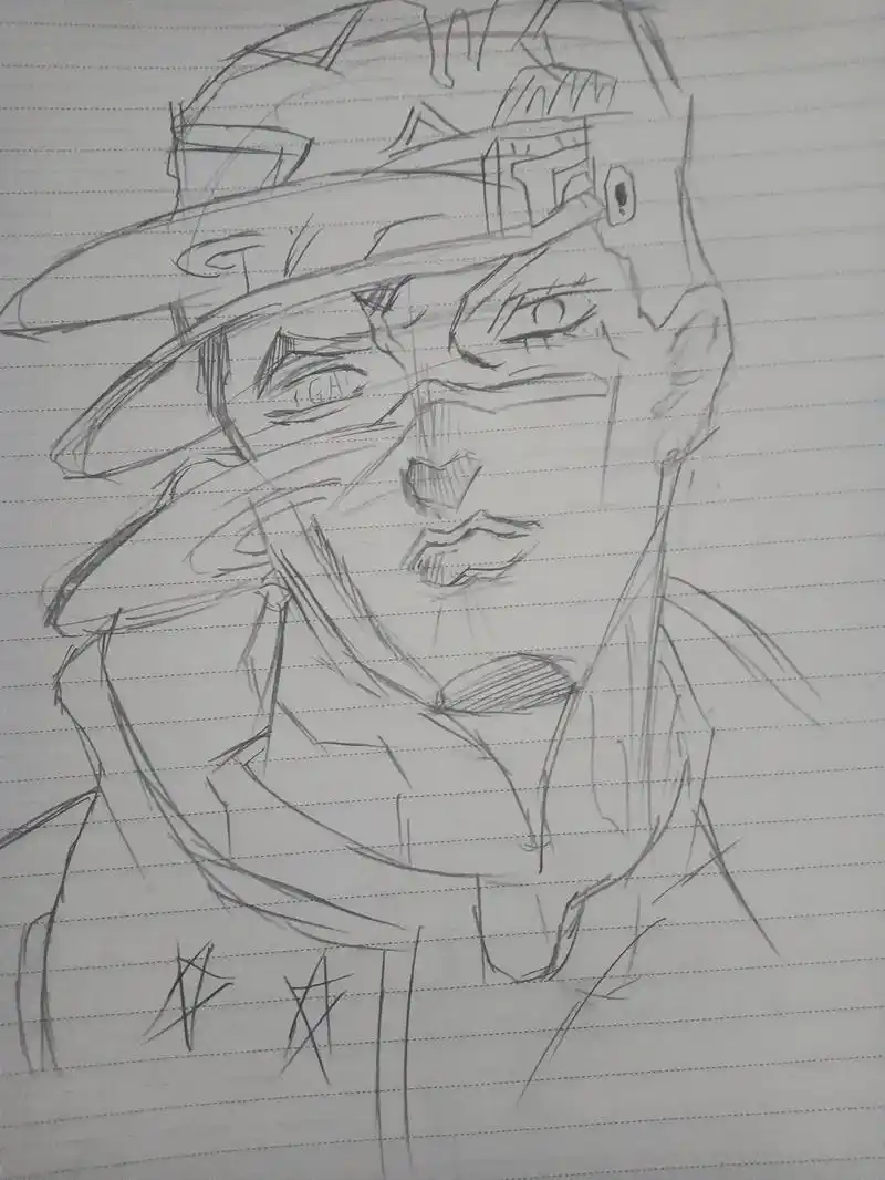 jojo的奇妙冒险 #儿童画 #简笔画#空条承太郎  - 抖音