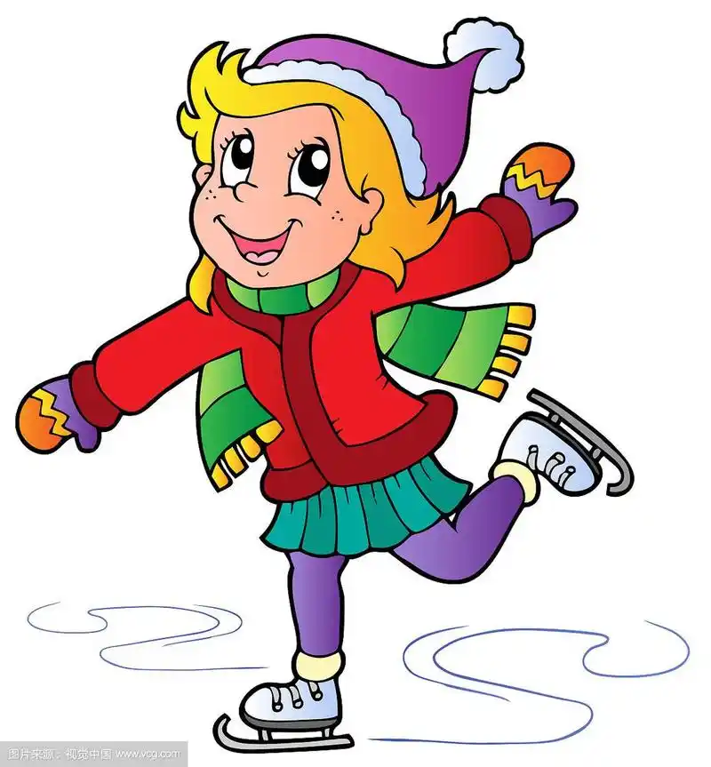 卡通滑冰女孩