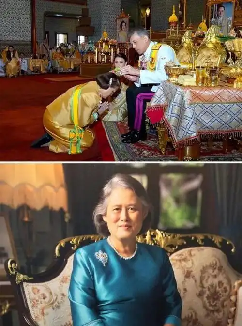 她匍匐在地,深深地行礼,玛哈国王将神圣的水倒在王后的头上,并用海螺