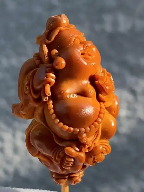 妙女本工核雕布袋弥勒单籽随拍展示