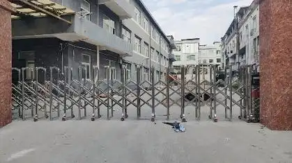 工厂工地厂区不锈钢电动伸缩门厂家价格金盛电动门