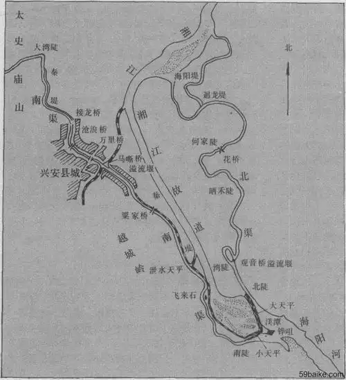 灵渠布置示意图