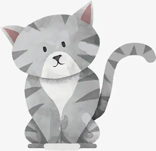 灰色科技底图蹲坐的灰色猫咪