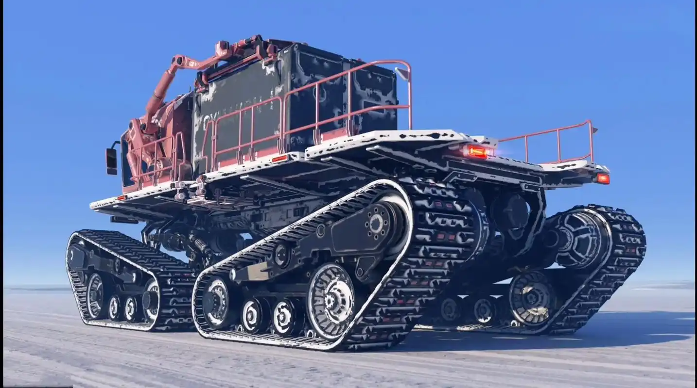 一组科幻陆地载具设计欣赏,行走方式从轮式,半履带式到履带式,适应不