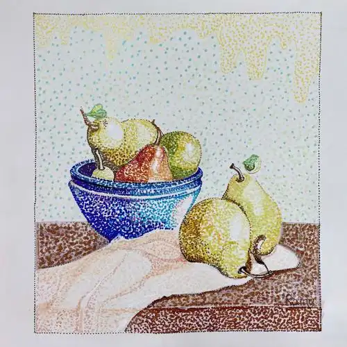 日常美术备课点彩画