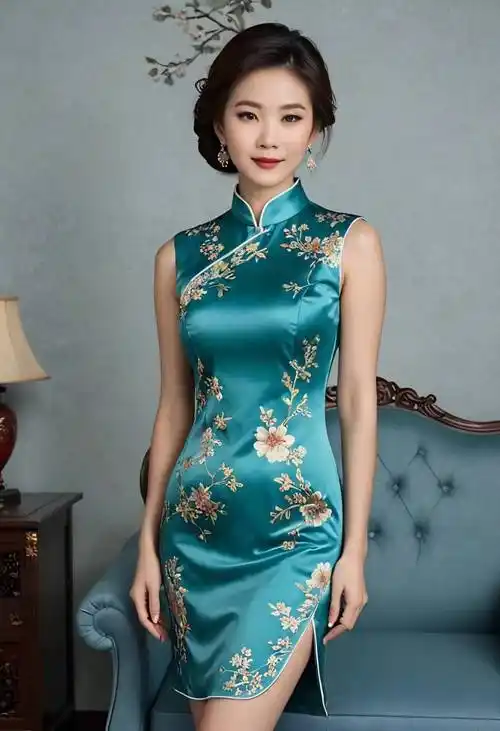 港派旗袍美女,婀娜多姿,妩媚优雅.