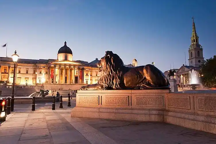 特拉法尔加广场,黄昏,伦敦,英格兰_高清图片_全景视觉