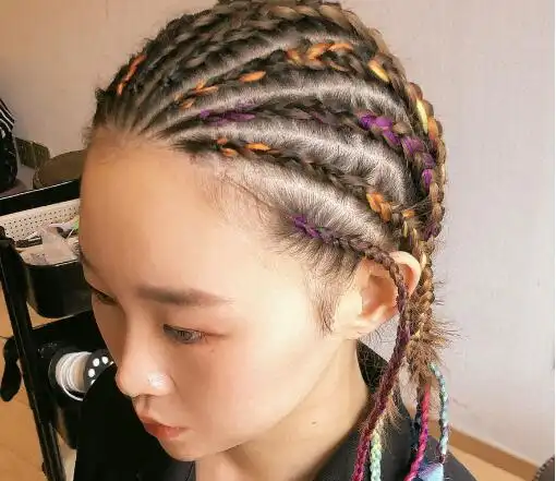 女生半头脏辫刘海扎法图片大全