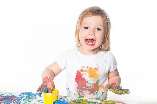 小女孩,玩,指甲彩绘