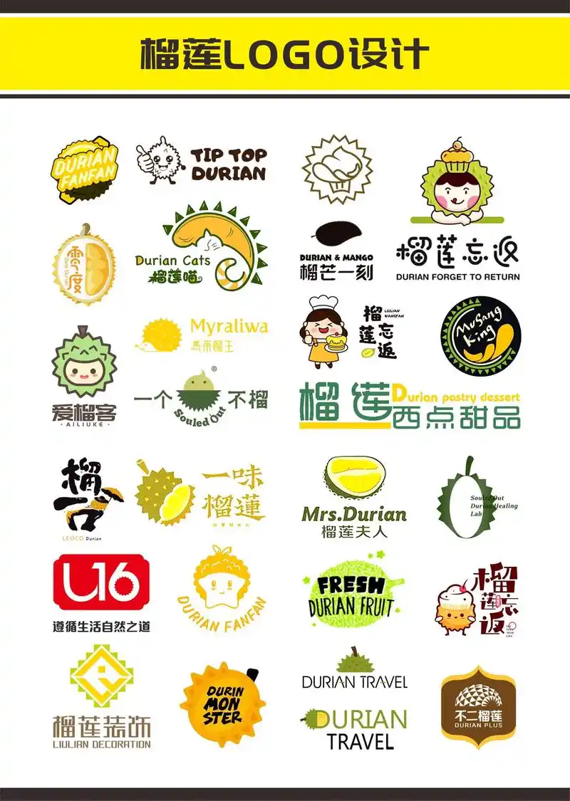 榴莲logo设计.水果logo如何设计#logo设计 #水果 - 抖音