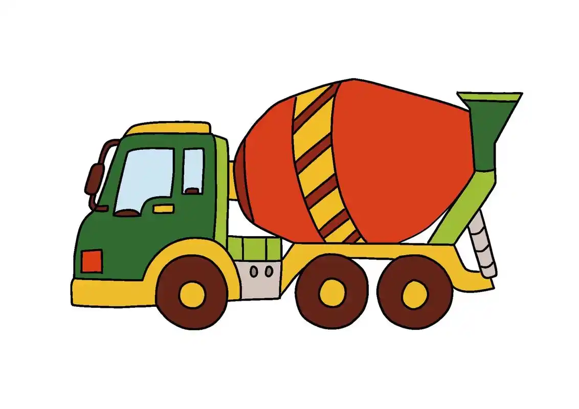 汽车,混泥土搅拌车,绘画,打印线稿,涂色#手抄报模板 #绘画 - 抖音