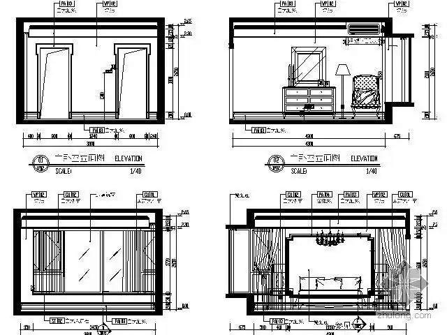 分享主卧室立面图资料下载