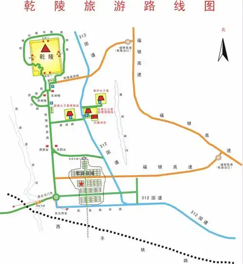 乾陵景区导览图 @乾陵官网
