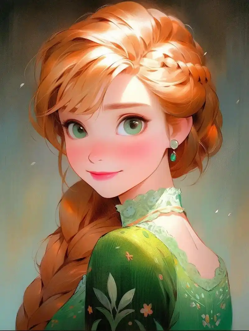 迪士尼公主头像系列 7615 冰雪奇缘之安娜公主 她是《冰雪奇缘》