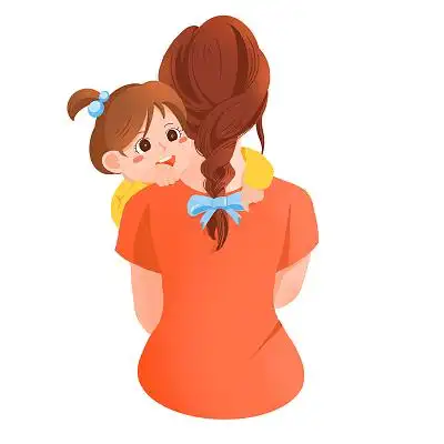 母亲的背影抱孩子年轻妈妈png素材