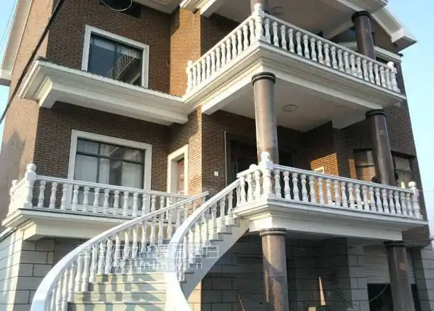 别墅阳台汉白玉栏杆 广西白圆柱.花瓶柱.宝瓶柱.