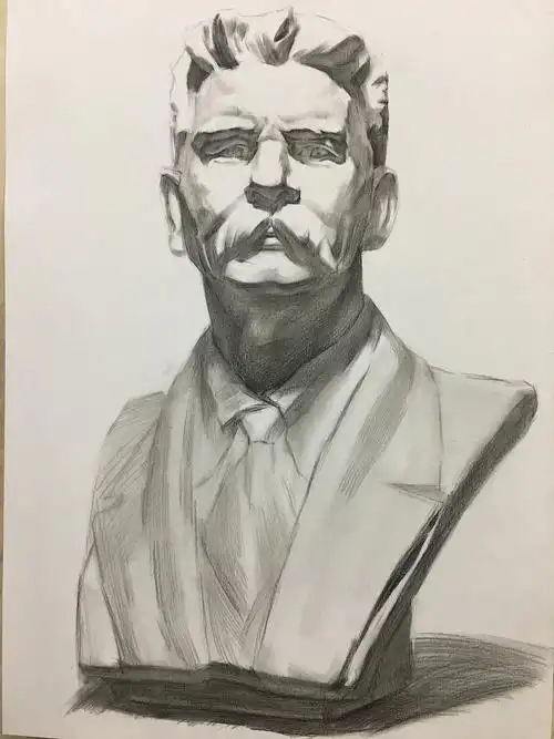 高尔基石膏头像