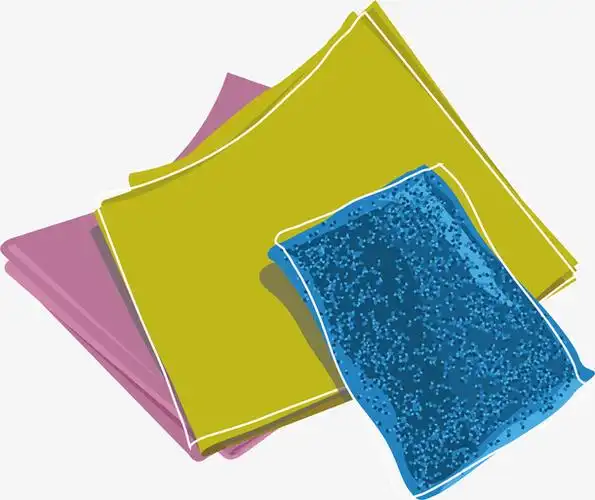 矢量图水彩彩色厨房抹布