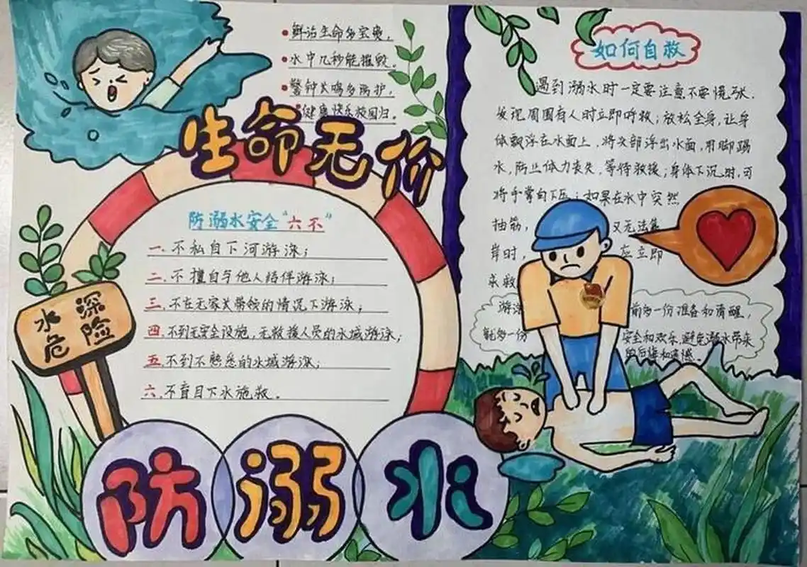 防溺水手抄报